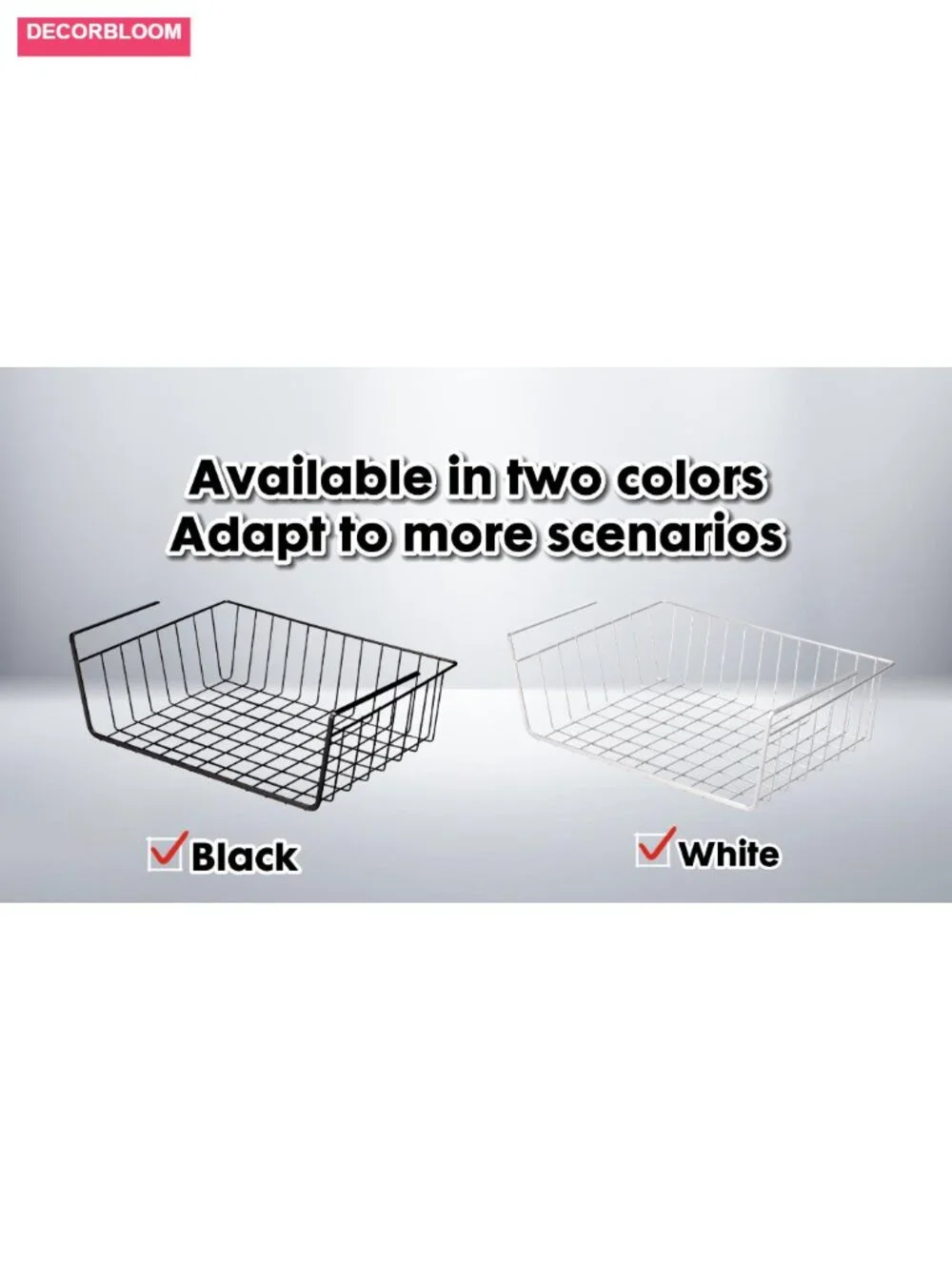 Under Shelf Basket Storage, Steel Hanging Wire Baskets for Kitchen Pantry